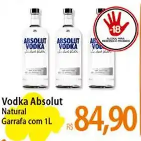 Atacadão Vodka Absolut Natural Garrafa com 1L oferta