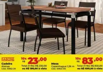 Lojas Becker FABONE Cadeira Atenas Cód. 15952-29 oferta