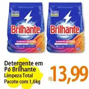 Atacadão Detergente em Pó Brilhante Limpeza Total Pacote com 1,6kg oferta