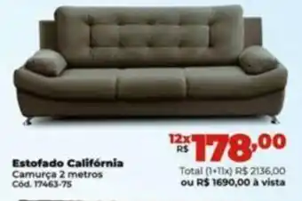Lojas Becker Estofado Califórnia Camurça 2 metros Cód. 17463-75 oferta