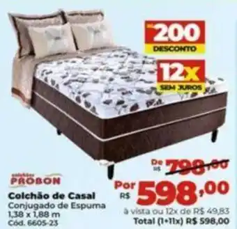 Lojas Becker PROBON Colchão de Casal Conjugado de Espuma 1,38 x 1,88 m oferta