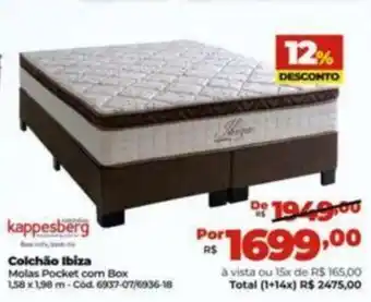 kappesberg Colchão Ibiza Molas Pocket com Box