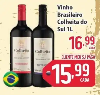 Sj Supermercados Vinho Brasileiro Colheita do Sul 1L oferta
