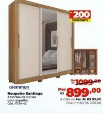 Lojas Becker Caemmun Roupeiro Santiago oferta