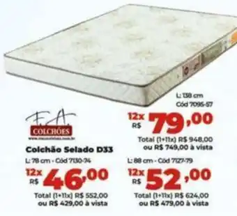 Lojas Becker COLCHOES Colchão Selado D33 oferta
