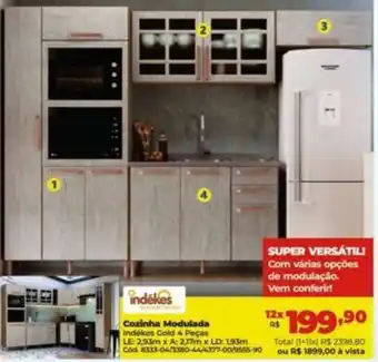 Lojas Becker Cozinha Modulada Indékes Gold 4 Peças oferta