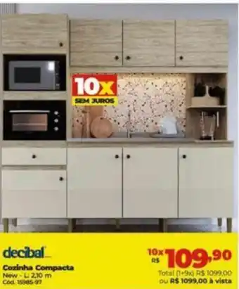 Lojas Becker Decibal Cozinha Compacta New-L: 2,10 m Cod: 15985-97 oferta