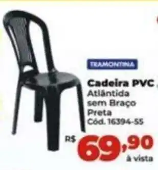 Lojas Becker TRAMONTINA Cadeira PVC Atlántida sem Braço Preta oferta