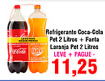 Shibata Supermercados Refrigerante Coca Cola Pet 2L + Fanta Laranja Pet 2L oferta