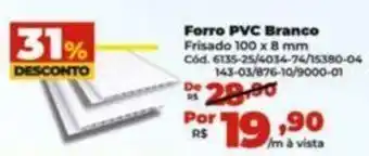 Lojas Becker Forro PVC Branco Frisado 100 x 8 mm oferta