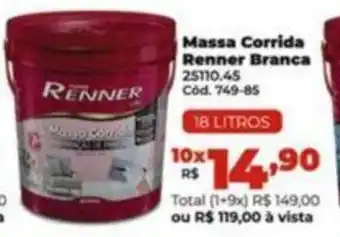 Lojas Becker Massa Corrida Renner Branca 25110.45 oferta