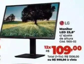 Lojas Becker LG Monitor LED 23,8 c/ ajuste de altura Cod. 1955-02 oferta