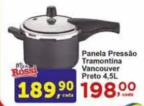 Rossi Supermercado Panela Pressão Tramontina Vancouver Preto 4,5L oferta