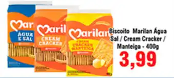 Biscoito Marilan Agua Sal, Cream Cracker, Manteiga 400g