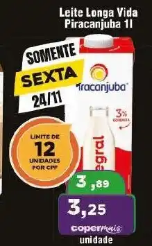 Copercana Leite Longa Vida Piracanjuba 1L oferta