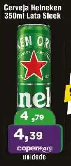 Copercana Cerveja Heineken 350ml Lata Sleek oferta