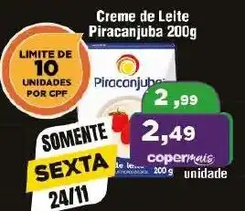 Copercana Creme de Leite Piracanjuba 200g oferta