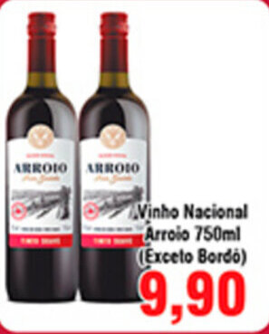 Shibata Supermercados Vinho Nacional Arroio 750ml oferta