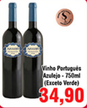 Shibata Supermercados Vinho Portugues Azulejo 750ml oferta