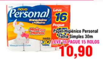 Shibata Supermercados Papel Higiénico Personal Folha Simples 30m oferta