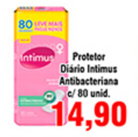 Shibata Supermercados Protetor Diario Intimus Antibacteriana c/80 unid. oferta