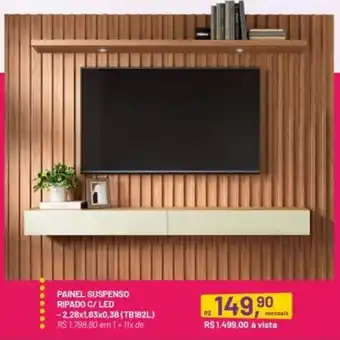 PAINEL SUSPENSO RIPADO C/ LED -2,28x1,83x0,38 (TB182L)