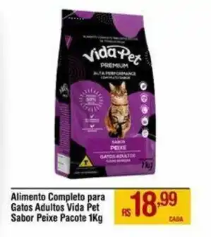 Max Atacadista Alimento Completo para Gatos Adultos Vida Pet Sabor Peixe Pacote 1Kg oferta