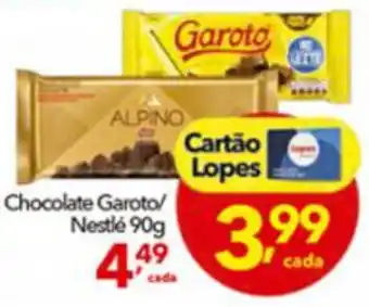 Lopes Supermercados Chocolate Garoto/ Nestle 90g oferta