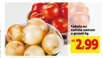 Extra Supermercado Cebola ou Tomate Comum a granel 1kg oferta