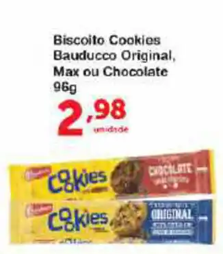 Roldão Biscoito Cookies Bauducco Original, Max ou Chocolate 96g oferta