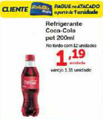 Roldão Refrigerante Coca-Cola pet 200ml oferta