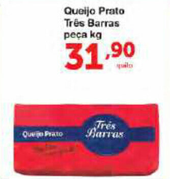 Roldão Queijo Prato Tres Barras peca 1kg oferta