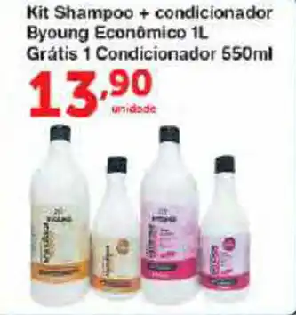 Roldão Kit Shampoo + Condicionador Byoung Economico 1L Gratis 1 Condicionador 550ml oferta