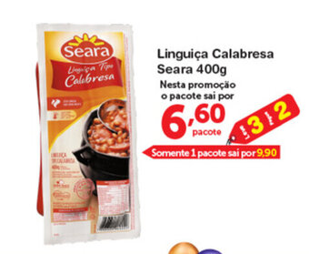 Roldão Linguica Calabresa Seara 400g oferta