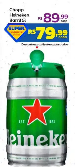 Super Lagoa Chopp Heineken Barril 5L oferta
