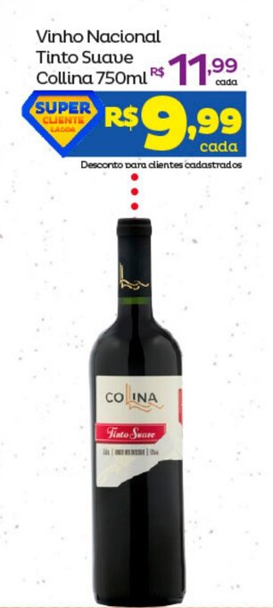 Super Lagoa Vinho Nacional Tinto suave Collina 750ml oferta