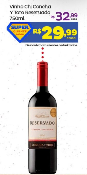 Super Lagoa Vinho Chi Concha Y Toro Reservado 750ml oferta