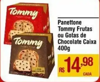 Max Atacadista Panettone Tommy Frutas ou Gotas de Chocolate Caixa 400 oferta