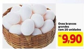 Extra Supermercado Ovos Brancos grandes com 20 unidades oferta