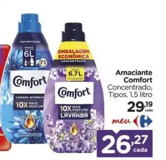 Carrefour Amaciante Comfort Concentrado, Tipos, 1,5 litro oferta