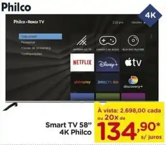 Carrefour Smart TV 58" 4K Philco oferta