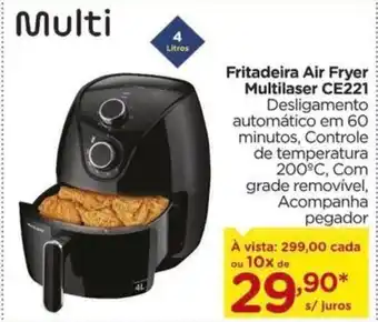 Carrefour Fritadeira Air Fryer Multilaser CE221 oferta