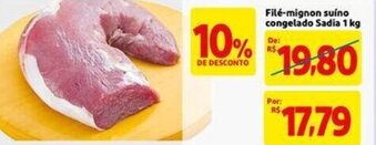 Extra Supermercado File Mignon Suino congelado Sadia 1kg oferta