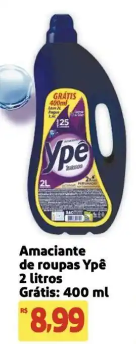 Extra Supermercado Amaciante de roupas Ypê 2 litros Grátis: 400 ml oferta