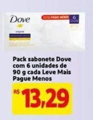 Pack sabonete Dove com 6 unidades de 90g cada Lve Mais Pague Menos