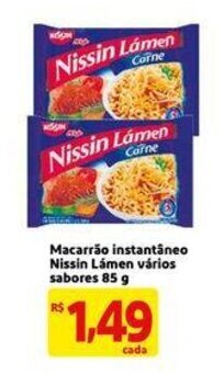 Extra Supermercado Macarrao instantaneo Nissin Lamen 85g oferta