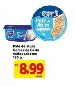 Extra Supermercado Pate de atum Gomes da Costa varios sabores 150g oferta