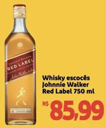 Extra Supermercado Whisky escocês Johnnie Walker Red Label 750 ml oferta