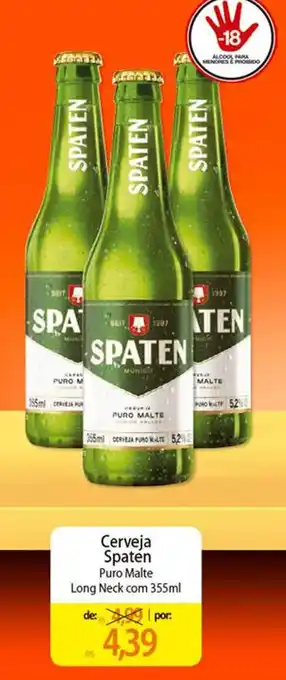 Atacadão Cerveja Spaten Puro Malte Long Neck com 355ml oferta