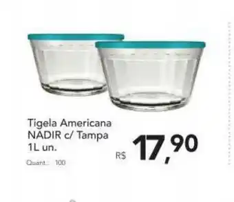 Supermercados Koch Tigela Americana Nadir C Tampa 1L un. oferta